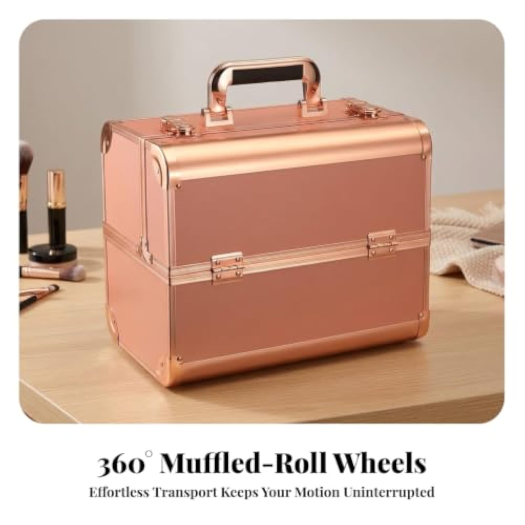 Two-Tier Hard-Shell Makeup Case, Professional Organizer